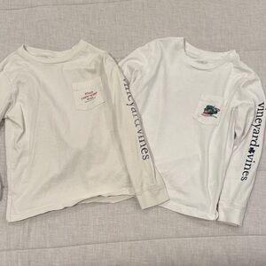 Vineyard Vines Kids' Cream and White Long Sleeve Tees
